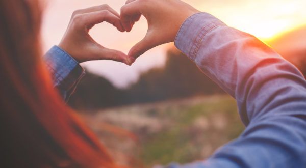 Heart made with hands